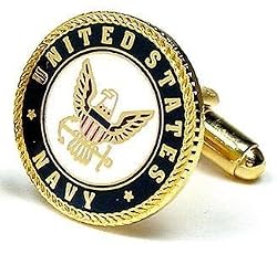 Enamel US Navy Cufflinks - Armed Forces Formal Wear - Cufflinks