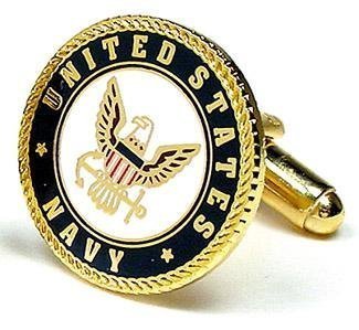 Enamel US Navy Cufflinks - Armed Forces Formal Wear - Cufflinks