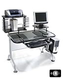 Black Glass Computer Desk (Black Glass) (50H x 57W x 35D)