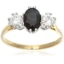 9ct Yellow Gold AMR322494 Ladies Sapphire & Cubic Zirconia 3 Stone Ring