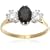 9ct Yellow Gold AMR322494 Ladies Sapphire & Cubic Zirconia 3 Stone Ring