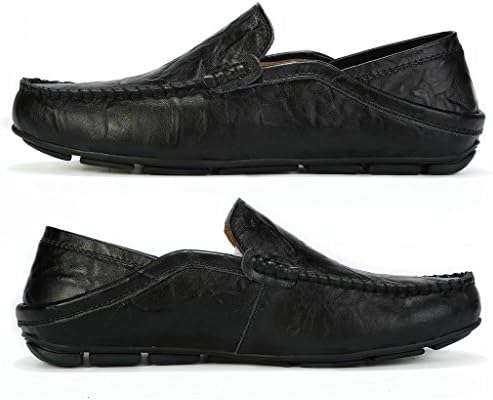 POPlus Men's Slip-On Leather Loafers Penny Driving Shoes Black 9 D(M) US / 43 M EU