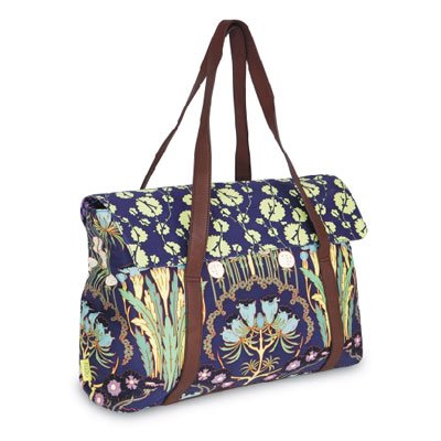 Harmony laptop bag by Amy Butler for Kalencom - fuschsia tree navy