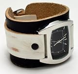 Hand Made "Morrison Deax" Genuine Leather Watch - Black/White