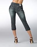 Dereon Jeans, Rhinestone Fleur de Lys Capri Thorn Dark Wash 3/4 41hbtNlAuzL. SL160 Dereon Jeans, Rhinestone Fleur de Lys Capri Thorn Dark Wash 3/4