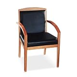 Basyx Wood Guest Chair w/ Black Leather