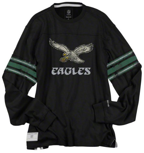 Philadelphia Eagles Vintage Long Sleeve AppliquÃ© Jersey Crew