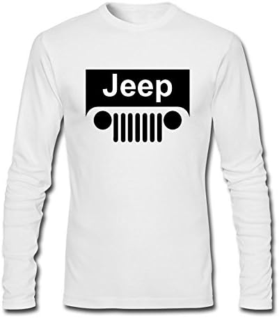 AONEG Jeep Logo Pumpkin Stencile Men's Custom Long Sleeve Tshirts White S