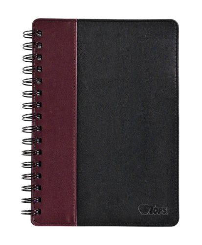 TOPS Black/Burgundy Leatherette Notebook, College Rule, 8.25 x 5.875 Inches, 96-Sheet (25435) TOPS Black/Burgundy Leatherette Notebook, College Rule, 8.25 x 5.875 Inches, 96-Sheet (25435)