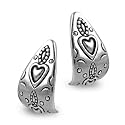 Rodeo Romance Sterling Stamped Pattern J Hoop Earrings