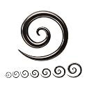 Acrylic Spirals - 14g -Black - Sold as Pairs