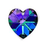 Swarovski Crystal Heart Pendant 6202 18mm Heliotrope