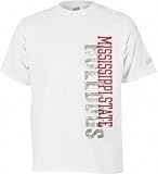 Mississippi State Bulldogs White Vertical Cube T-Shirt