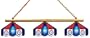 Imperial Texas Rangers Licensed Three Shade Stained Glass Billiard Table Lamp