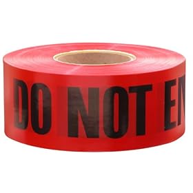 Empire Level 11-081 Barricade DANGER-DO NOT ENTER Tape, Red with Black Ink, 1000-Feet by 3-Inch