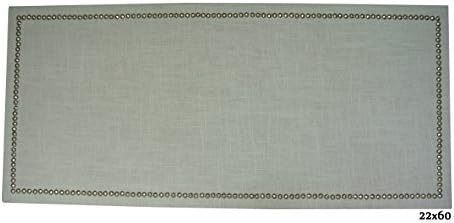 Linen Bulletin Board Cork Board with Nail Head Trim 22x60 by Pavona Interiors