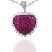 18 KT WHITE GOLD DIAMOND AND RUBY HEART PENDANT