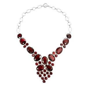 Pugster Chunky Bubble Garnet Red Bib Statement Water Drop Necklace Fashion Jewelry For Women