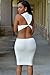 Cfanny Women's Cut Out Back Bodycon Dress Clubwear,White,Small