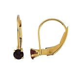 14K Yellow Gold Imitation Garnet Children's Earrings