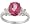 10k White Gold Oval Pink Topaz and Diamond Ring (1/10 TDW) - size 5