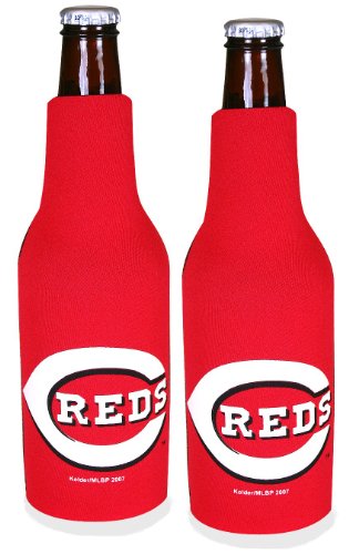 Cincinnati Reds Beer Bottle Koozie | Reds Neoprene Bottle Suit with Zipper - Set of 2