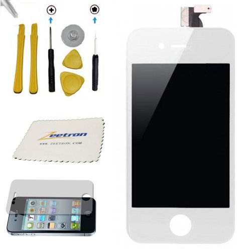 Buy Zeetron© Iphone 4 Cdma/sprint/verizon White Front Screen Digitizer LCD Assembly + Tools + Screen Protector + Cloth