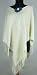 Handmade Comfortable Organic Poncho - Natural with Elegant Embellishment and Crocheted Flower (One-of-a-kind, Recommended for Women wearing LARGE size clothing)