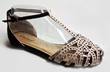 Bamboo Lynna-01 Studded Caged Flat Sandal Nude