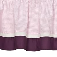 Tiddliwinks Crib Dust Ruffle- Plum Butterfly