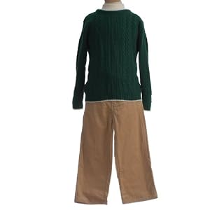 BT Kids Toddler Boys Green Cable Knit Christmas Sweater Outfit 2T-4T