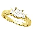 14K Yellow Gold Diamond Three-Stone Engagement Ring - 0.75 Ct.