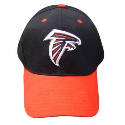 NFL ATLANTA FALCONS LOGO BLACK RED COTTON CAP HAT ADJ