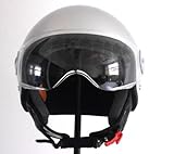 SOXON JP-444-3 Retro Jethelm Helm Motorradhelm silber - XL