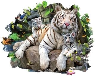 Express Yourself White Tiger Family Crew Neck Sweatshirt (Black - Large)