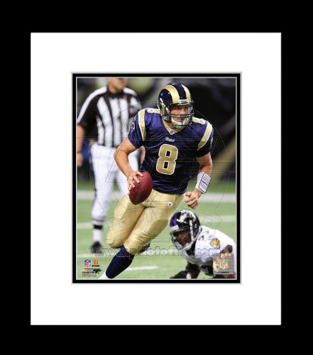 St Louis Rams Sam Bradford 2011 Scramble Action Framed Picture 8x10