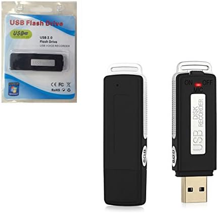 Voice Recorder - Digital - 15 Hours Covert Spy Surveillance REC-SK868 W / 8 GB USB Flash Drive