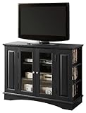 Walker Edison 42-Inch Bedroom TV Console with Side Media Storage, Black