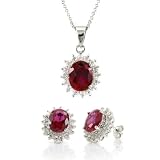 Gift Set: Kayla s Fancy CZ Ruby Jewelry Set