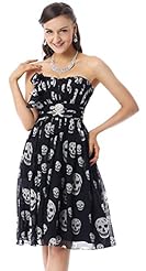 Strapless 2015  Lace-Up Chiffon/Polyester Empire   Waistline General Print Party Dress  With Ruffles