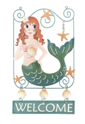 Mermaid Metal Welcome Sign