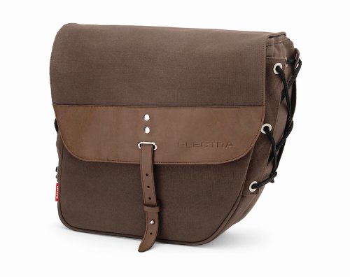Electra Ticino Waxed Canvas Pannier for Left Side (Brown) On Sale