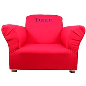 Personalized Upholstered Children Original Chair - Solid Red