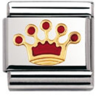 Nomination Composable Classic FUN Edelstahl, Email und 18K-Gold (Krone Konigin) 030209 Preisvergleich