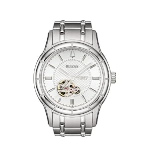 Bulova Men's Mechanical Automatic Silver White Dial Watch #96A112