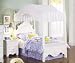 4081A Diana Full Size Four-Poster Canopy Bed in Cottage White