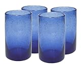 Artland Iris Highball, 17-Ounce, Cobalt Blue, Set of 4