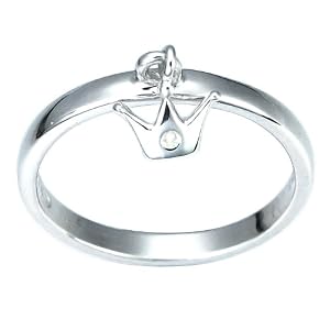 Children\’s Sterling Silver Diamond Accent Crown Dangle Ring, Size 4
