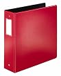 TOPS Cardinal EasyOpen Locking Round Ring Binder with Label Holder, 3 Inch, Red, (18848)