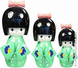Japanese Kokeshi Dolls Set (Green)
